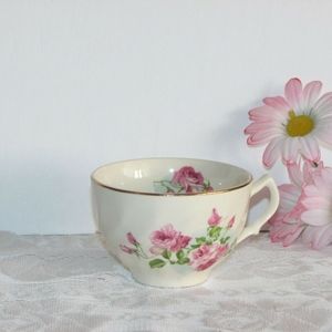 Pretty Vintage Teacup England Pale Pink Roses Flowers Coffee Cup Cottagecore